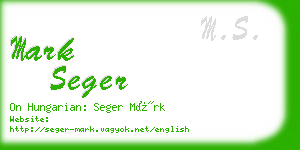 mark seger business card